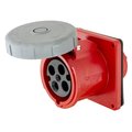 Hubbell Wiring Device-Kellems Watertight IEC Pin and Sleeve Receptacle, 3P4W, 32A 380-480V HBL432R3W